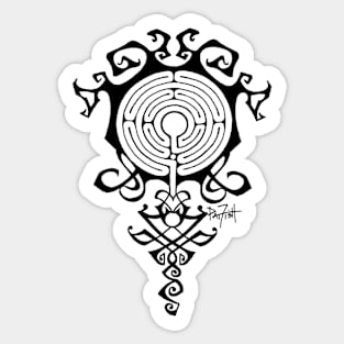 Fractal Labyrinth Tribal Tattoo Pattern Sticker